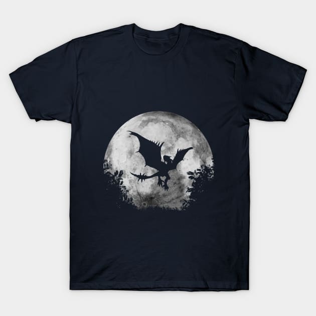 Rathalos in Moon T-Shirt by Taki93